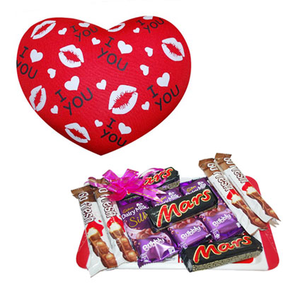 "Heart shape Pillow - PST 1591-2, Choco Thali - Click here to View more details about this Product